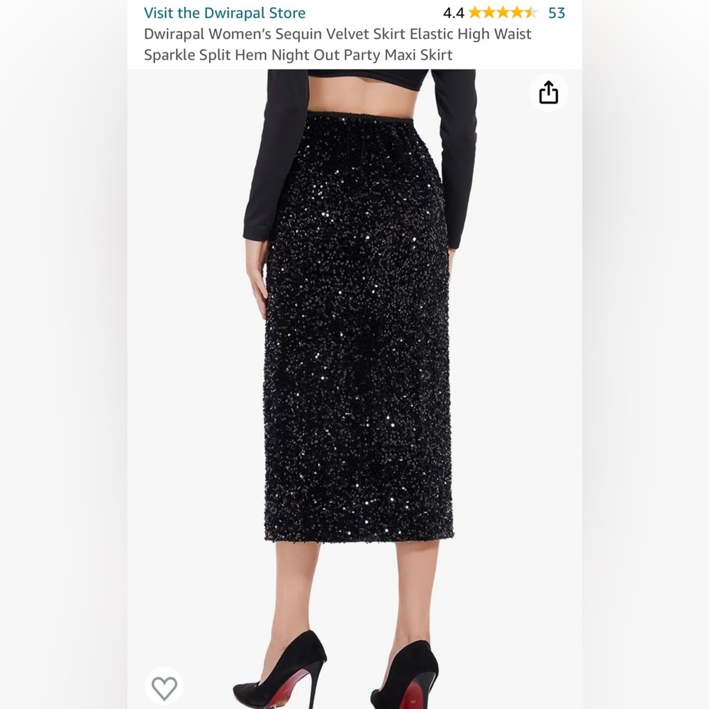 Women’s sequin, velvet midi party skirt. Size medium